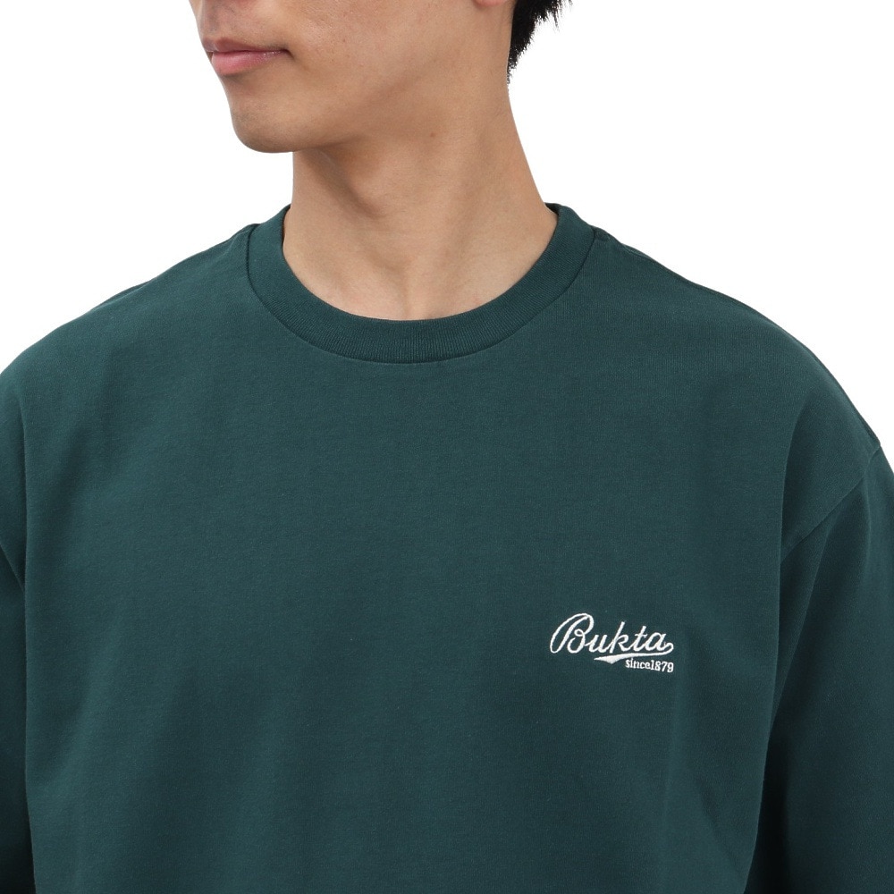 バクタ（BUKTA）（メンズ）ヘビーウェイトバックロゴ Tシャツ BU244580466 D/GREEN
