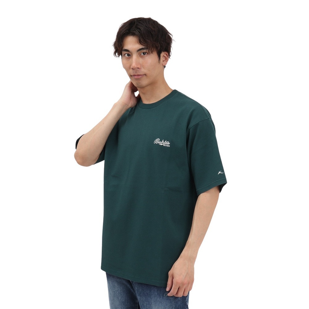 バクタ（BUKTA）（メンズ）ヘビーウェイトバックロゴ Tシャツ BU244580466 D/GREEN