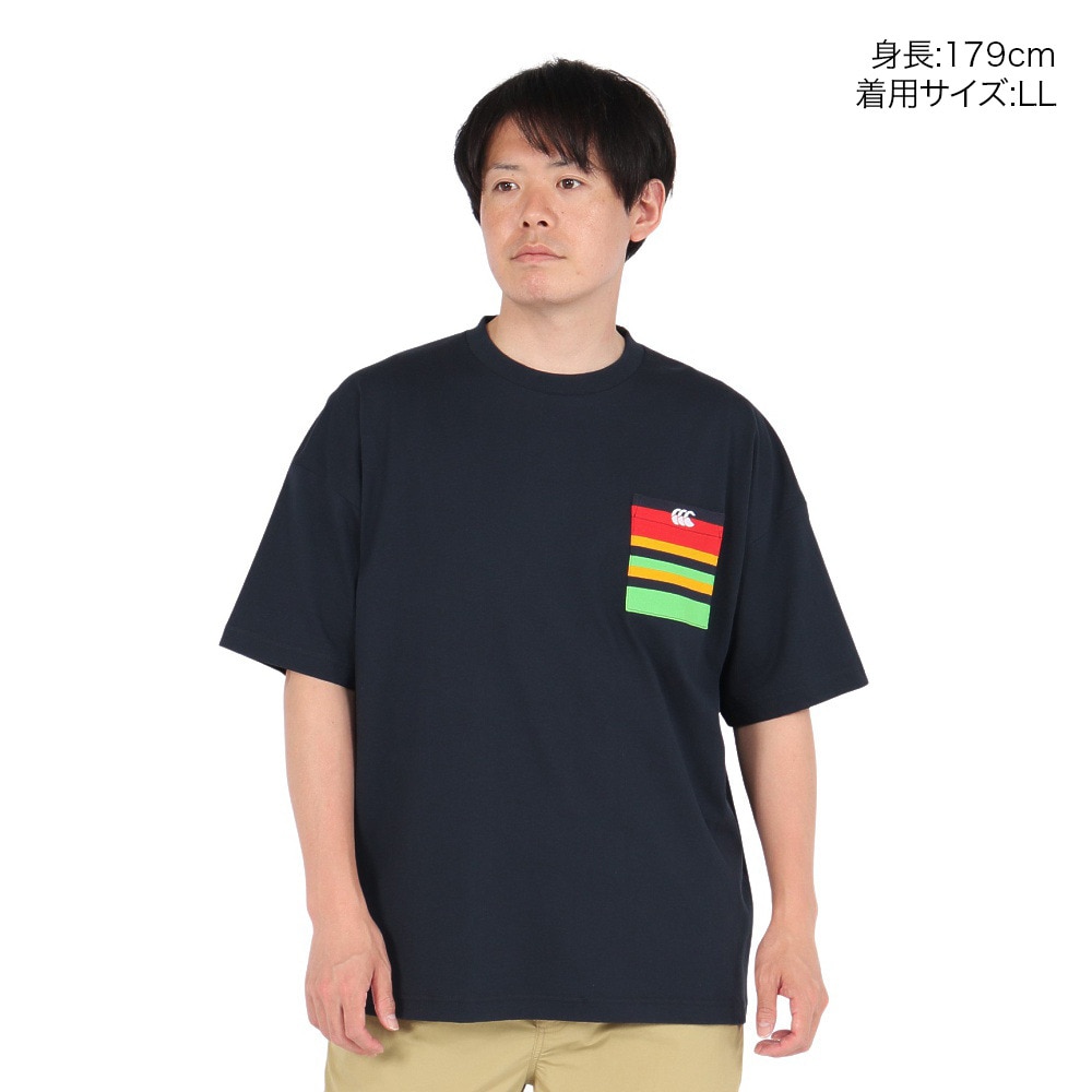カンタベリー（canterbury）（メンズ、レディース）ストライプポケットTシャツ RA325148 29