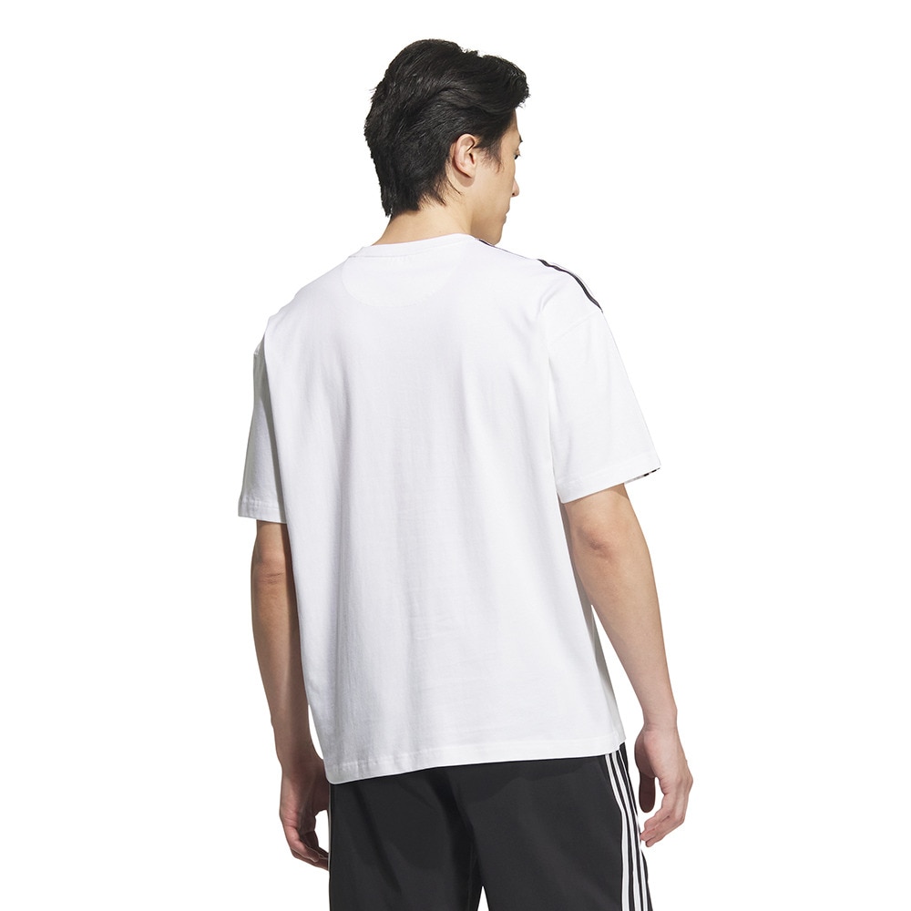 アディダス（adidas）（メンズ）エッセンシャルズ プラス ルーズフィット スリーストライプス 半袖Tシャツ JUP90-JW6947