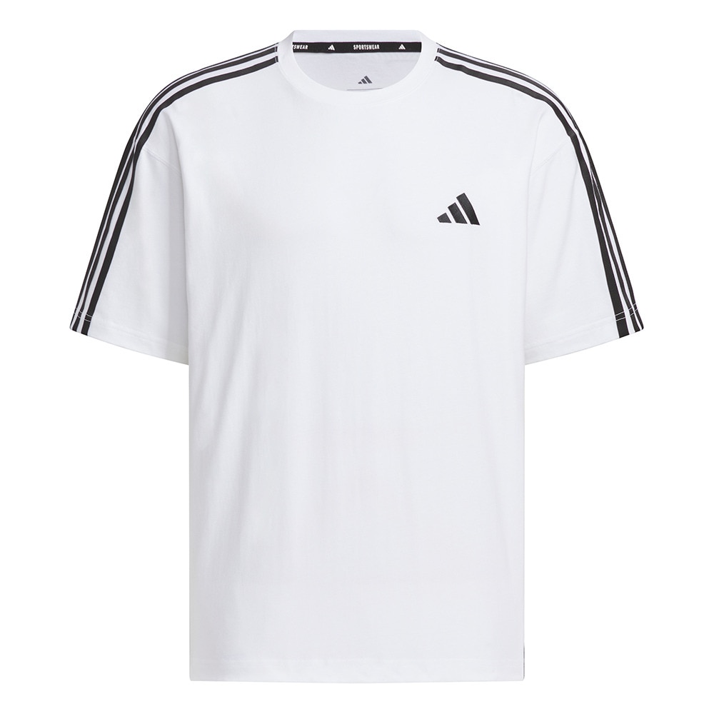 アディダス（adidas）（メンズ）エッセンシャルズ プラス ルーズフィット スリーストライプス 半袖Tシャツ JUP90-JW6947