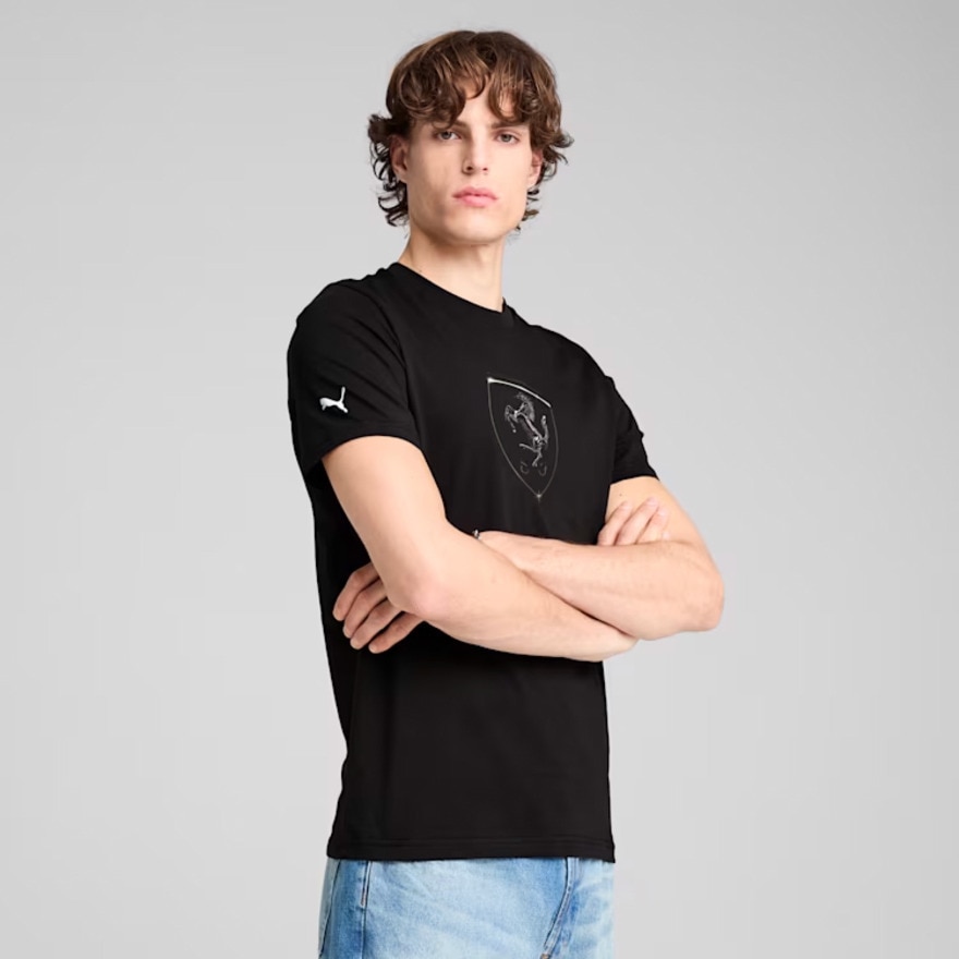 プーマ（PUMA）（メンズ）フェラーリ レース トーナル ビッグ シールド 半袖 Tシャツ 630189 01 BLK