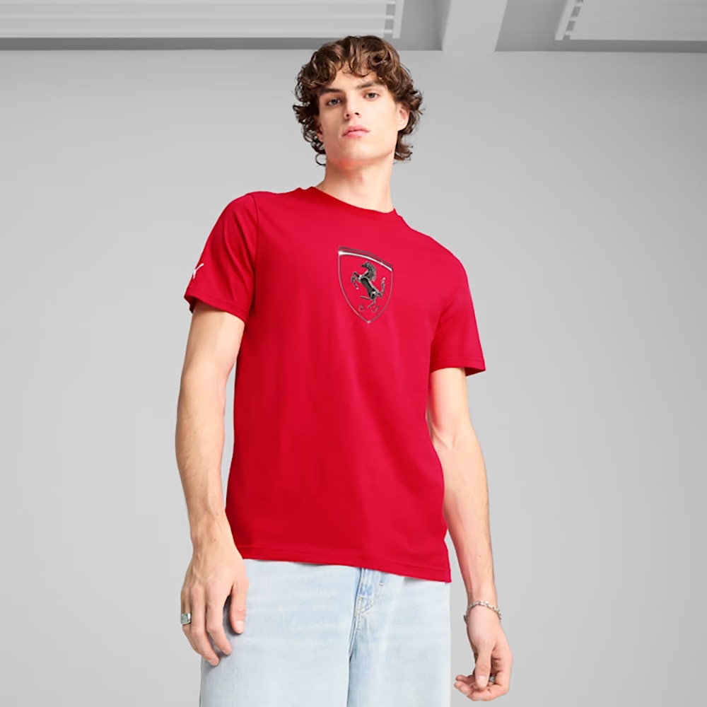 プーマ（PUMA）（メンズ）フェラーリ レース トーナル ビッグ シールド 半袖 Tシャツ 630189 02 RED