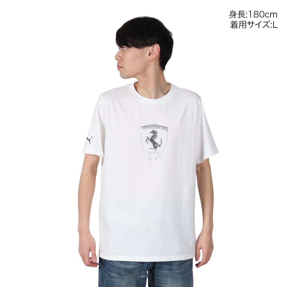 プーマ（PUMA）（メンズ）フェラーリ レース トーナル ビッグシールド 半袖Tシャツ 630189 04 WHT