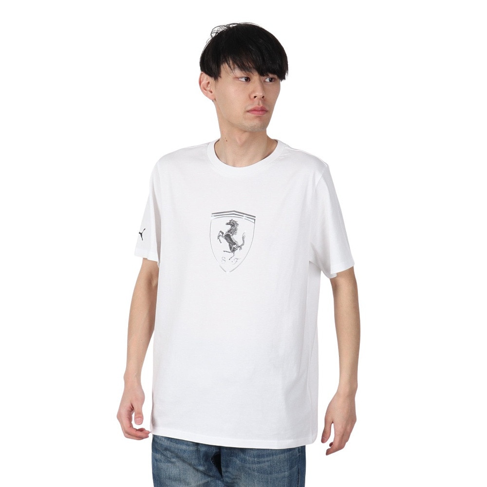 プーマ（PUMA）（メンズ）フェラーリ レース トーナル ビッグシールド 半袖Tシャツ 630189 04 WHT