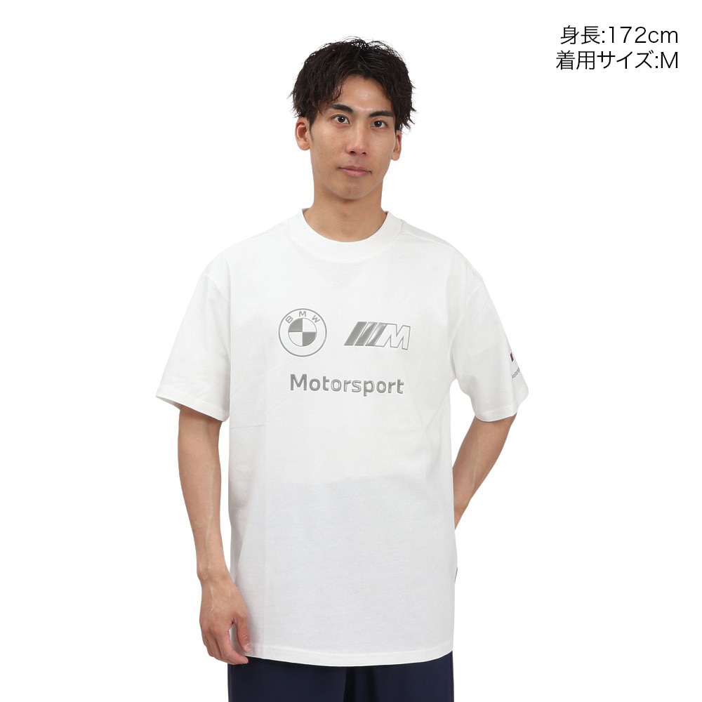 プーマ（PUMA）（メンズ）BMW MMS スタックド リュクス ロゴ 半袖 Tシャツ 2 630696 02 WHT