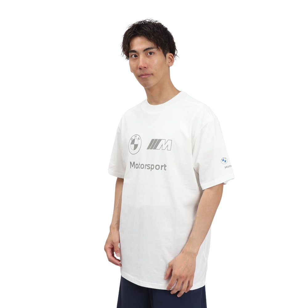 プーマ（PUMA）（メンズ）BMW MMS スタックド リュクス ロゴ 半袖 Tシャツ 2 630696 02 WHT