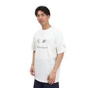 (メンズ)BMW MMS スタックド リュクス ロゴ 半袖 Tシャツ 2 630696 02 WHT