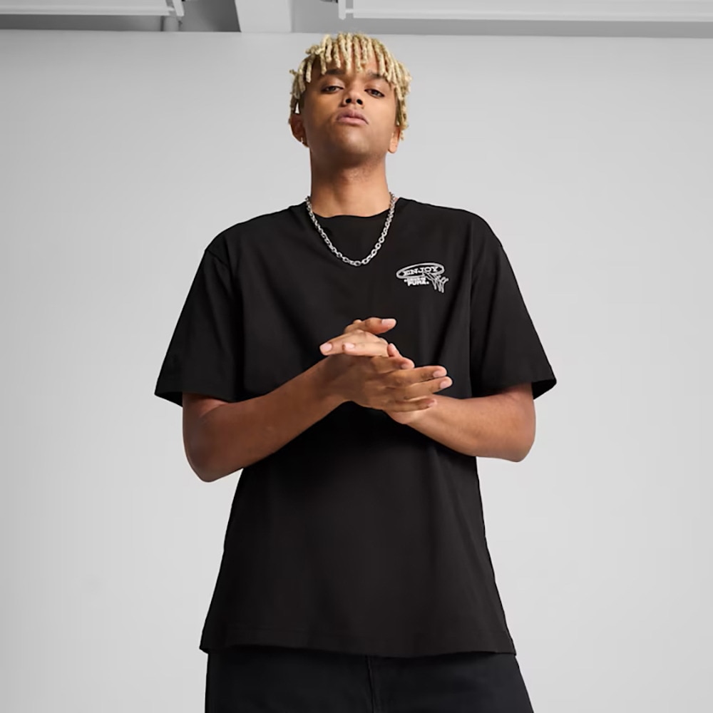 プーマ（PUMA）（メンズ）グラフィックス ドライブイン リラックス 半袖 Tシャツ 631893 01 BLK