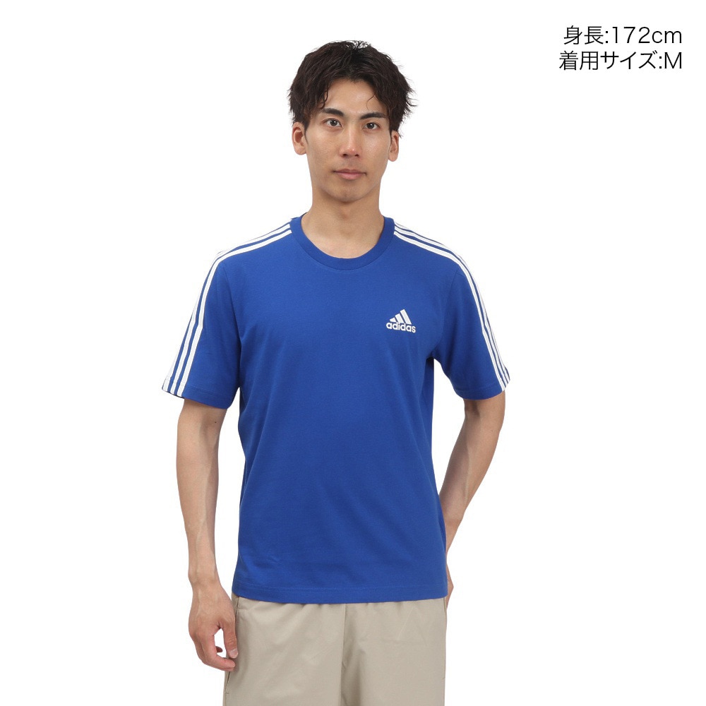 アディダス（adidas）（メンズ）エッセンシャルズ 3ストライプス 半袖Tシャツ 26800-HE4410