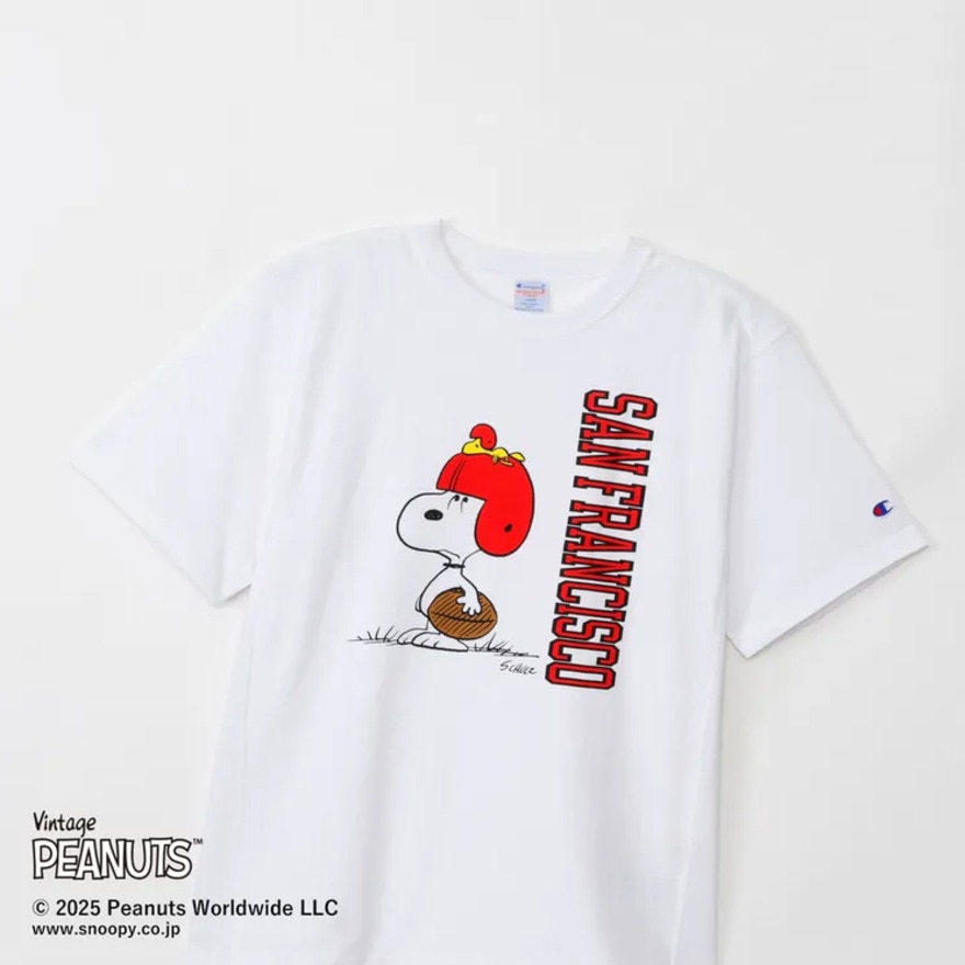チャンピオン-ヘリテイジ（CHAMPION-HERITAGE）（メンズ、レディース）リバースウィーブ 半袖Tシャツ PEANUTS C3-B351 010