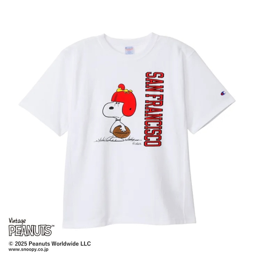 チャンピオン-ヘリテイジ（CHAMPION-HERITAGE）（メンズ、レディース）リバースウィーブ 半袖Tシャツ PEANUTS C3-B351 010