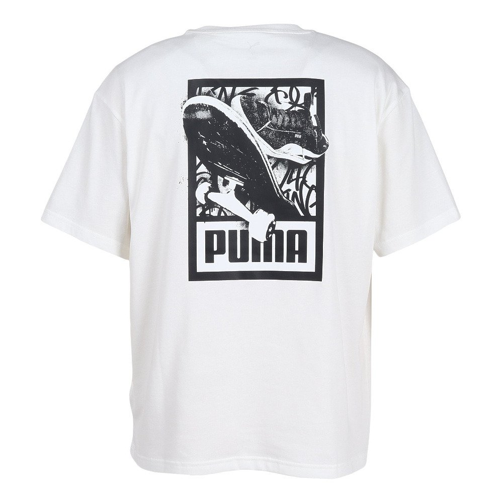 プーマ（PUMA）（メンズ）ESS エレベーテッド MX スケートボード 半袖Tシャツ 693413 02 WHT