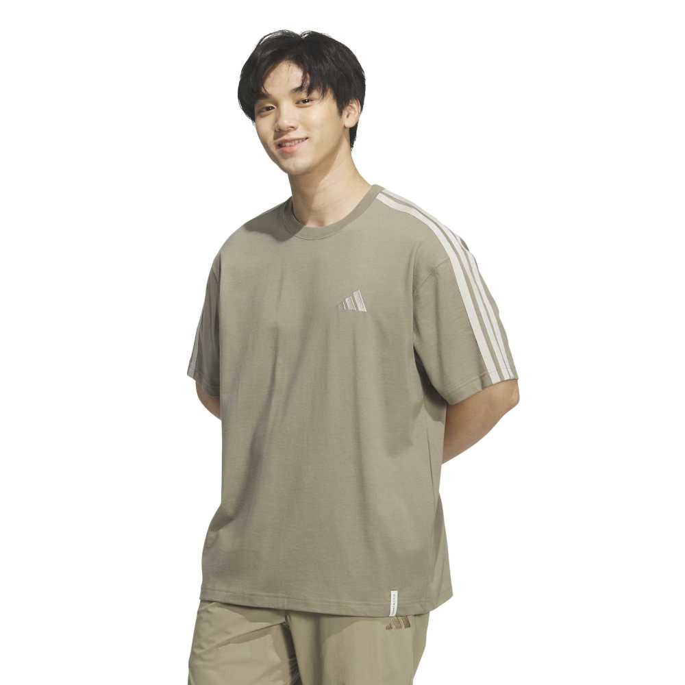 エッセンシャルズ プラス ルーズフィット スリーストライプス シングルジャージー半袖Tシャツ U4243-KF3740