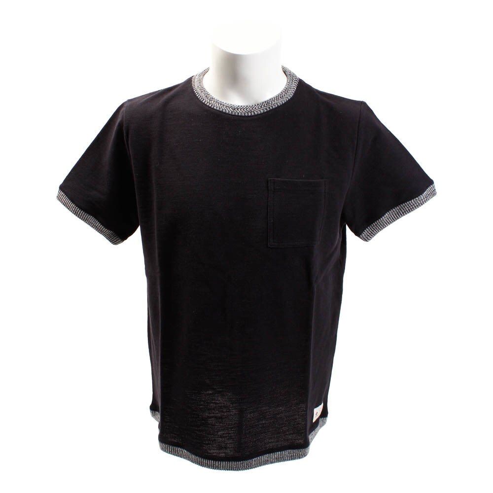  【多少の傷汚れありの為大奉仕】ワイドニットリブ Tシャツ 863EK8FQ5815NVY