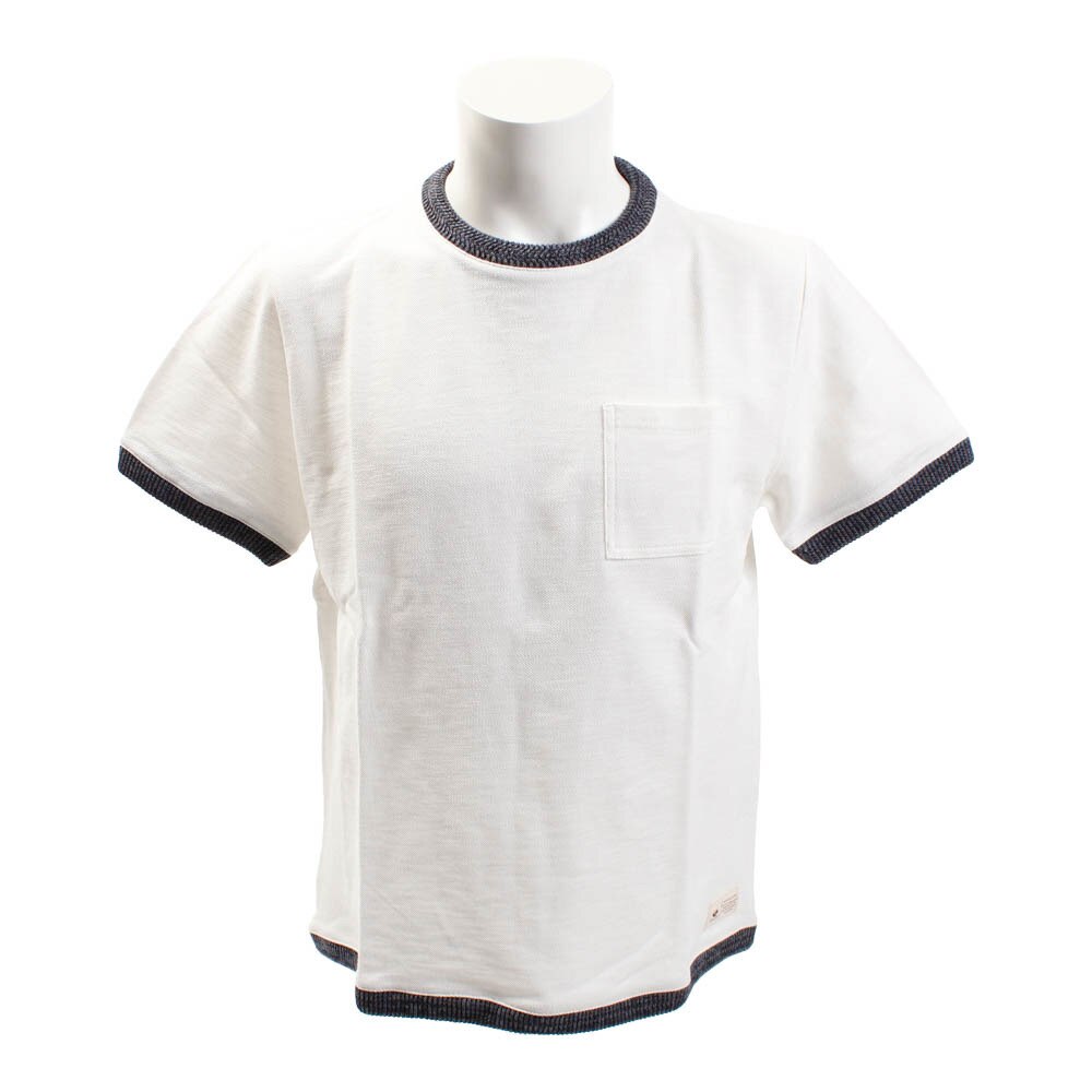  【多少の傷汚れありの為大奉仕】ワイドニットリブ Tシャツ 863EK8FQ5815WHT