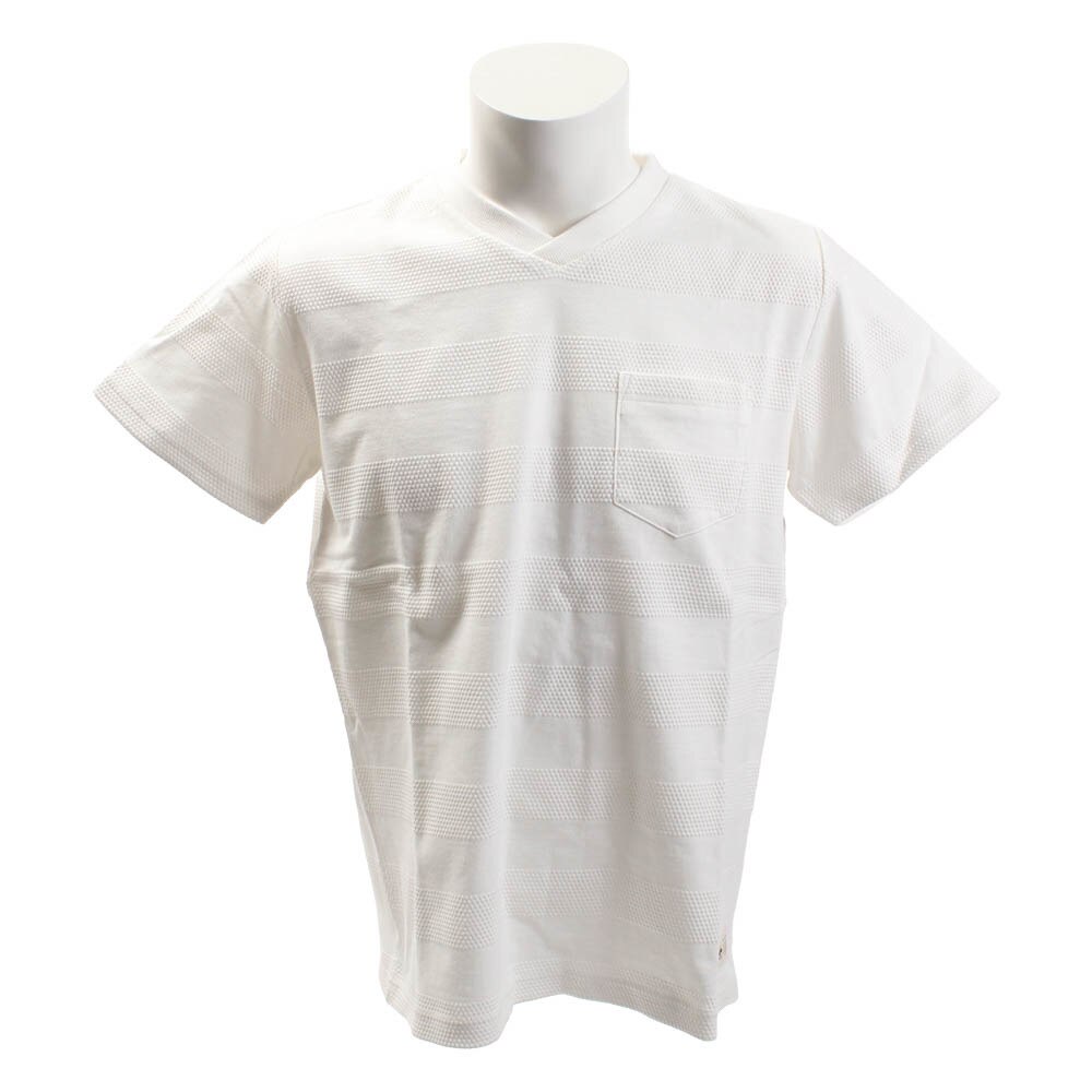  【多少の傷汚れありの為大奉仕】ジャガードボーダー Tシャツ 863EK8HD5797 WHT