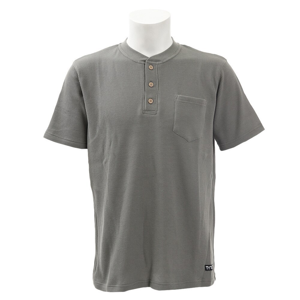  Tシャツ メンズ ワッフル半袖Tシャツ ヘンリーネック TWHRNK-19SRL GRY オンライン価格