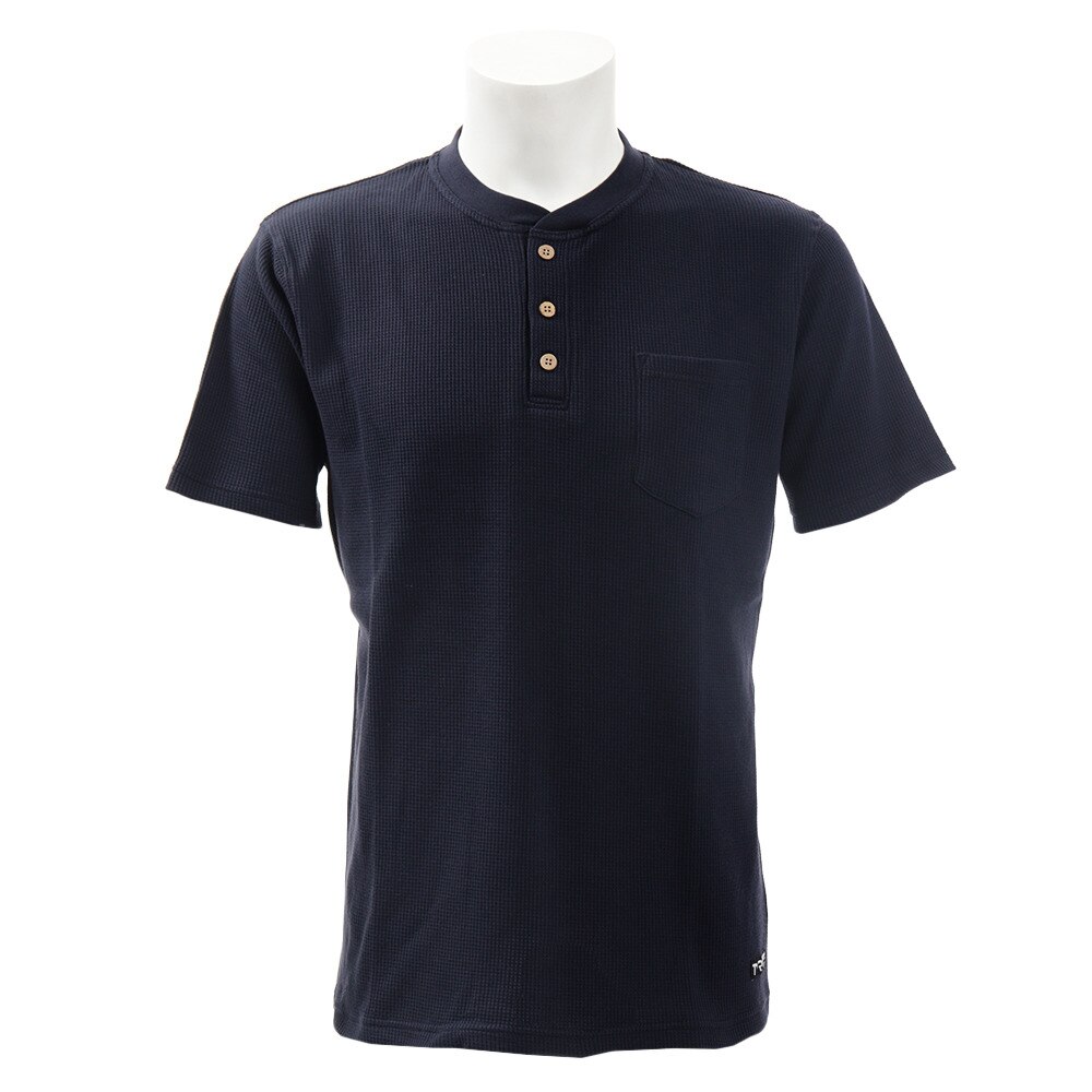  Tシャツ メンズ ワッフル半袖Tシャツ ヘンリーネック TWHRNK-19SRL NVY オンライン価格