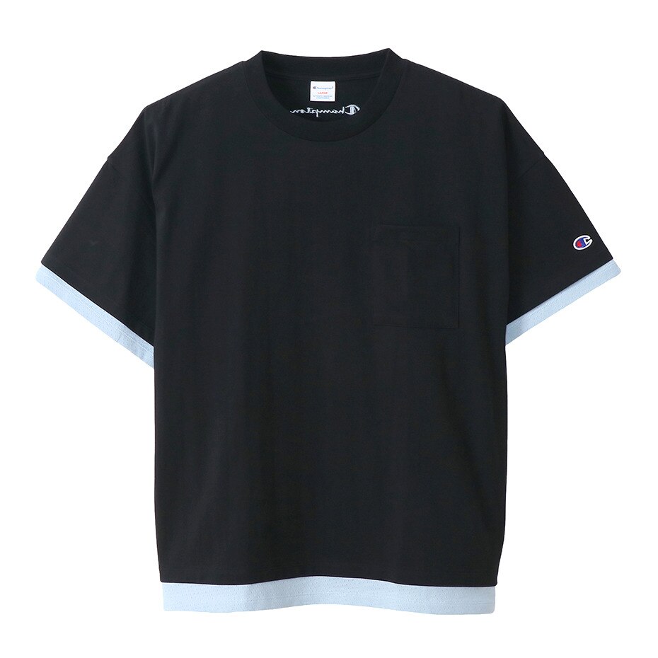  レイヤードポケットTシャツ C3-T347 090 半袖