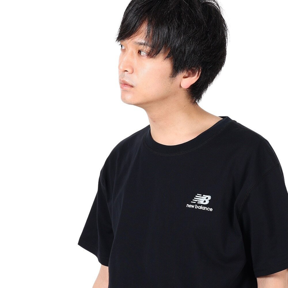 ニューバランス（new balance）（メンズ、レディース）tシャツ 半袖 ワンポイント ブラック 黒  Essentials uni-ssentials UT21503BK
