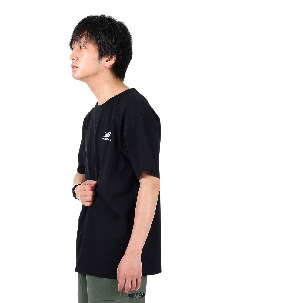 ニューバランス（new balance）（メンズ、レディース）tシャツ 半袖 ワンポイント ブラック 黒  Essentials uni-ssentials UT21503BK