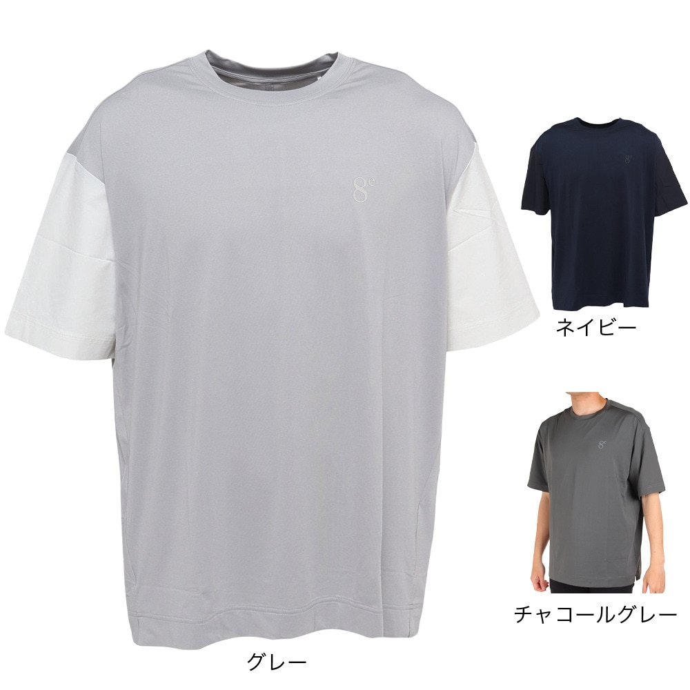 ウィッテム（HUITIEME）（メンズ）半袖Tシャツ メンズ フロントハイブリット  191-26446-013