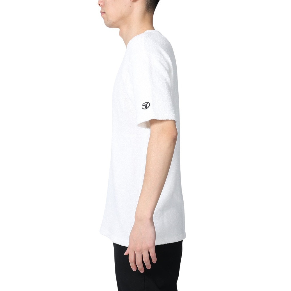 テリック（TELIC）（メンズ）半袖Tシャツ メンズ シャギーニットTシャツ 23SSTE-003 WHT