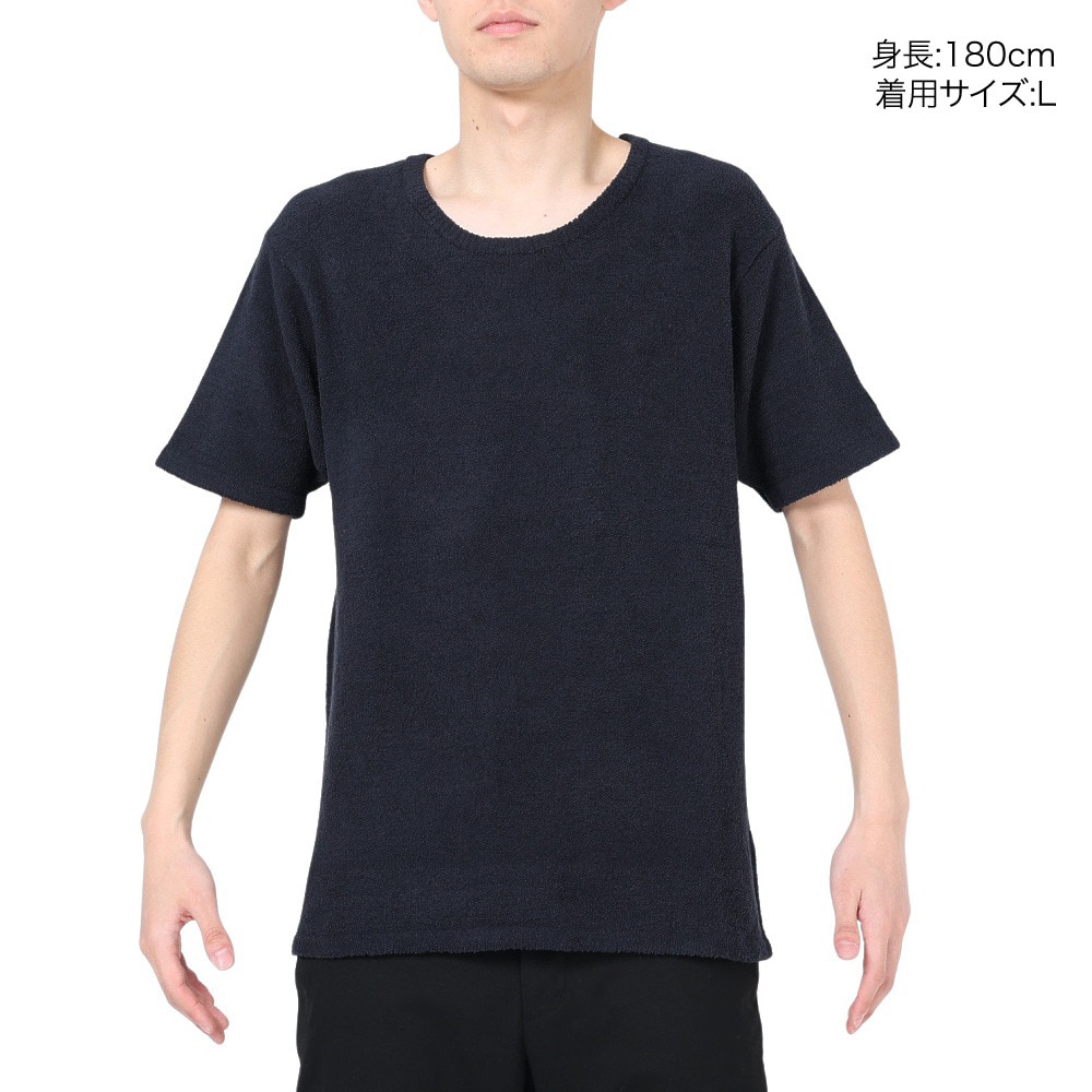 テリック（TELIC）（メンズ）半袖Tシャツ メンズ シャギーニットTシャツ 23SSTE-003 NV