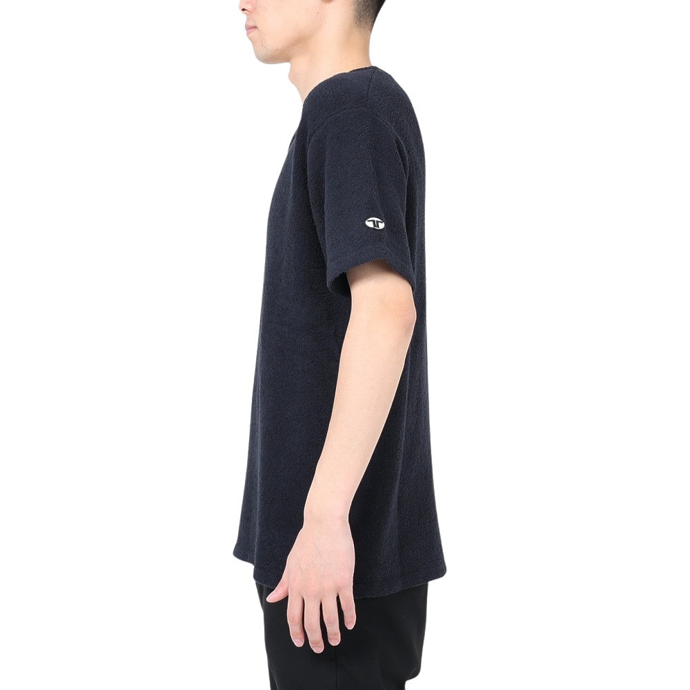 テリック（TELIC）（メンズ）半袖Tシャツ メンズ シャギーニットTシャツ 23SSTE-003 NV