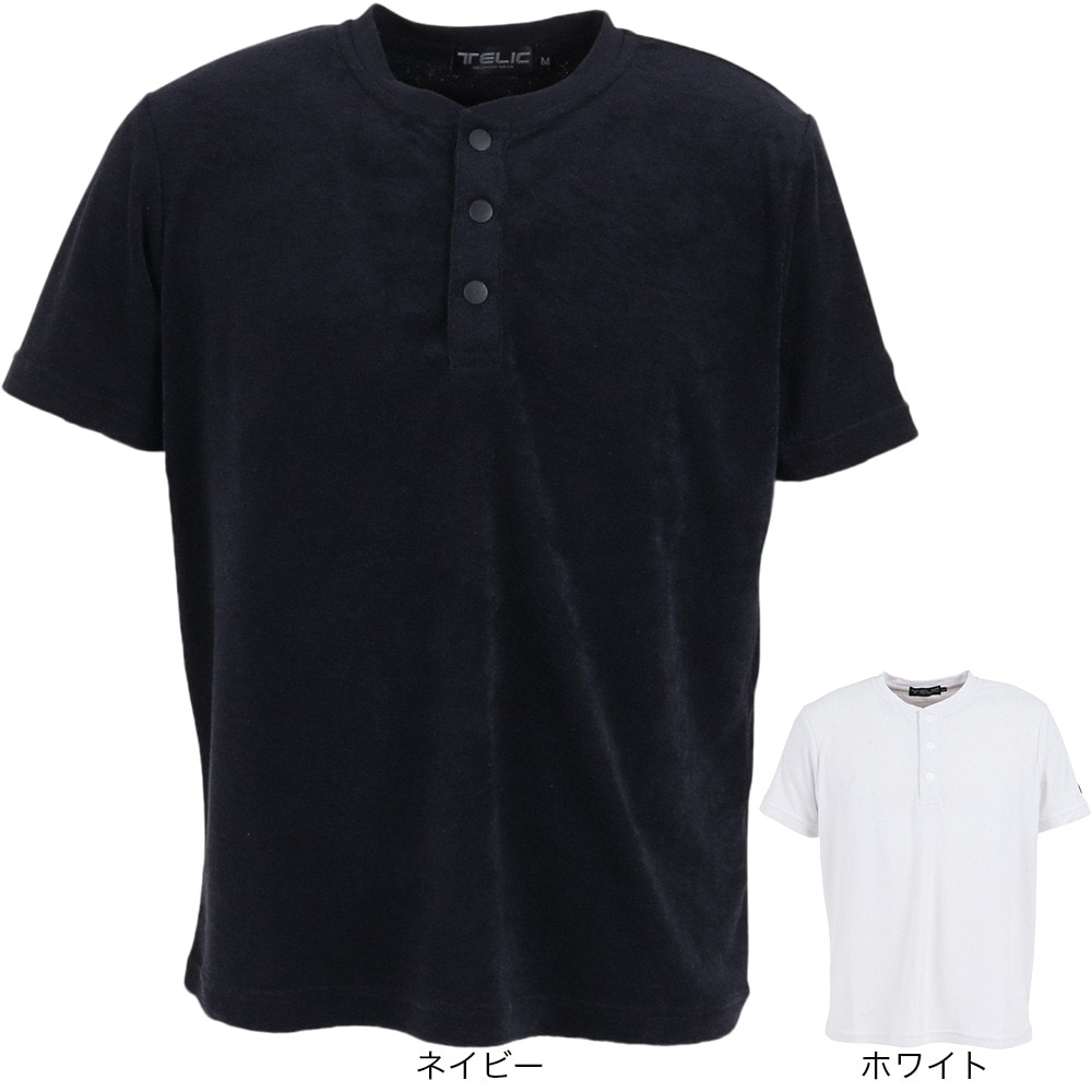 テリック（TELIC）（メンズ）半袖Tシャツ メンズ パイルヘンリーネックTシャツ TL-C025TS NV