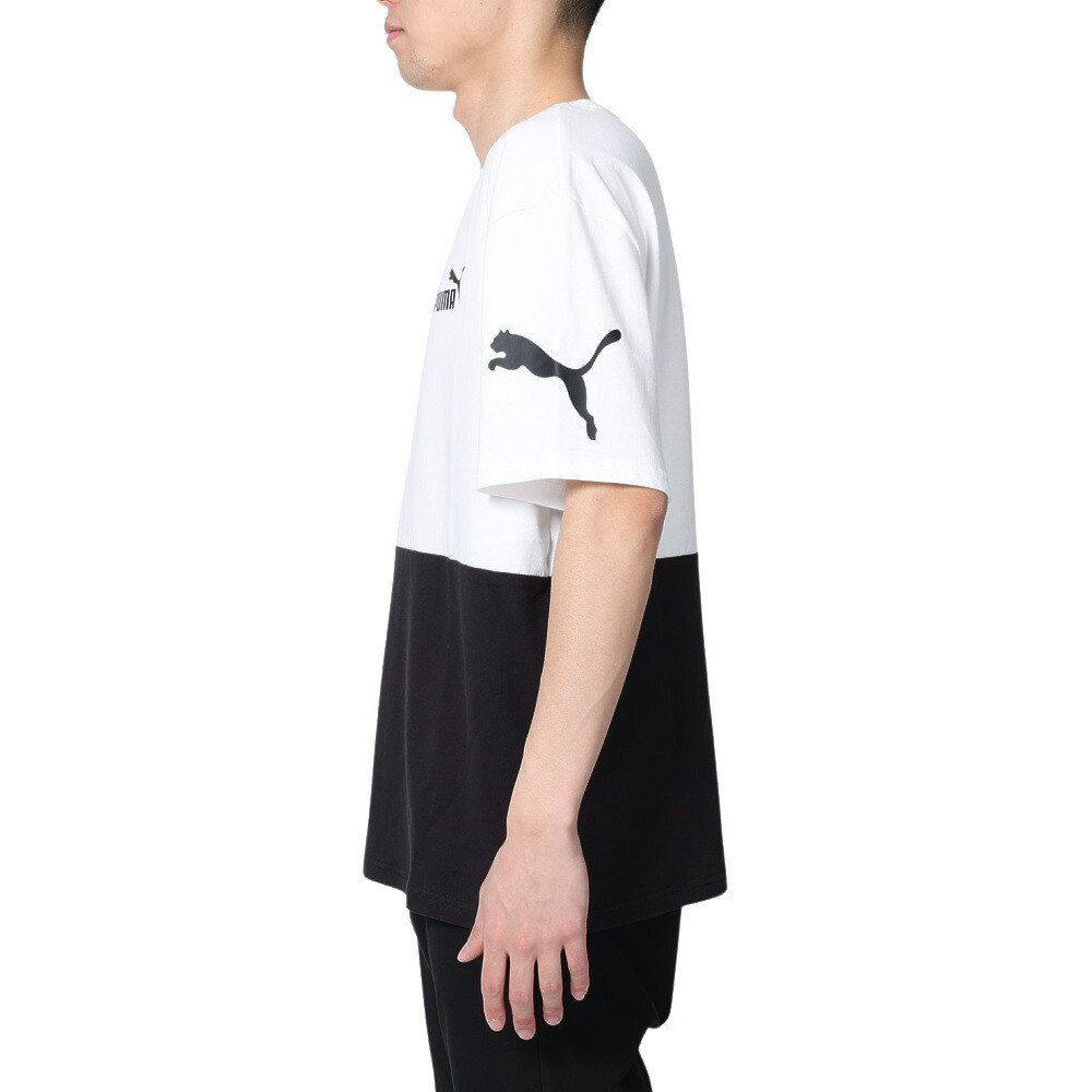 プーマ（PUMA）（メンズ）半袖Tシャツ メンズ POWER カラーブロック 674926 02 WHT