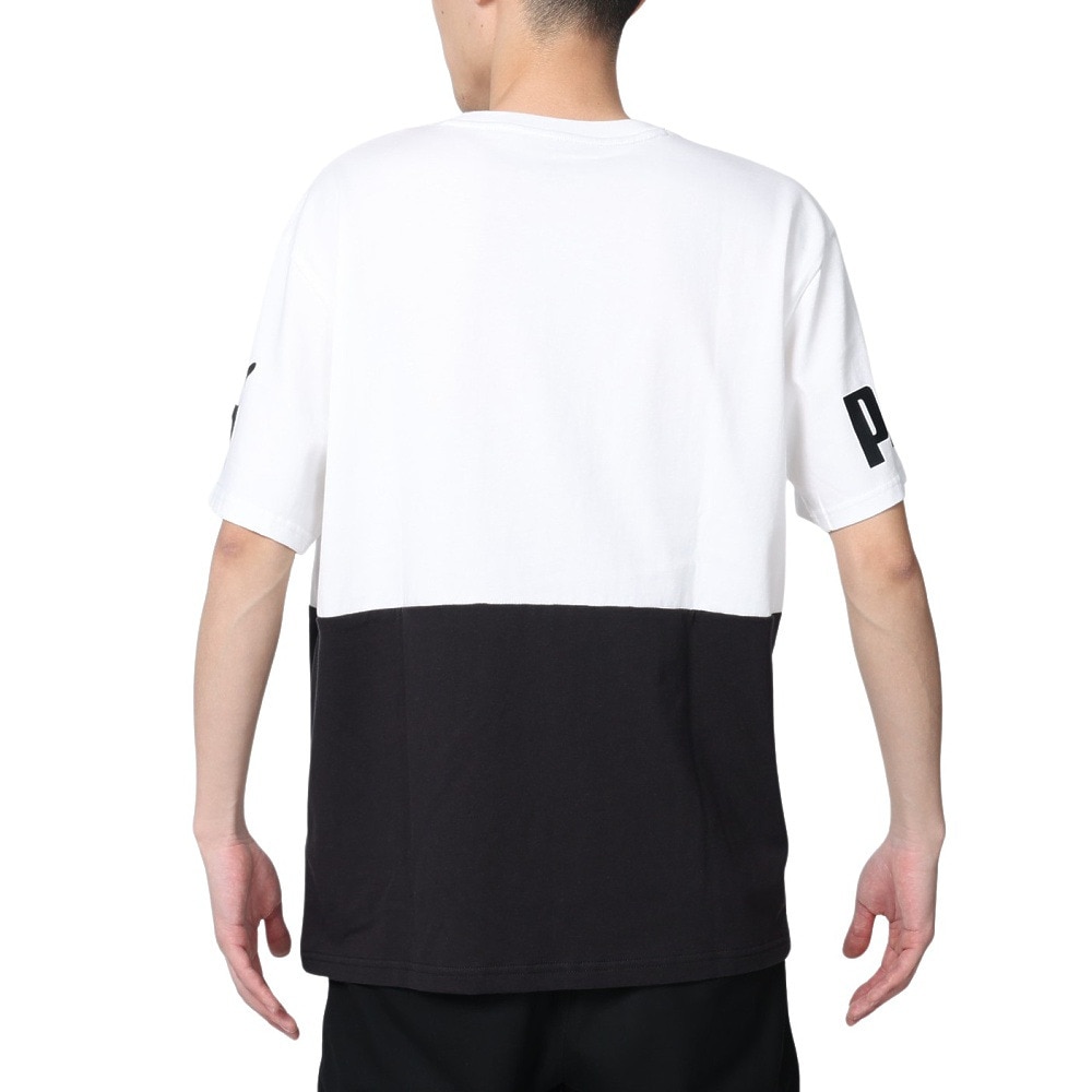 プーマ（PUMA）（メンズ）半袖Tシャツ メンズ POWER カラーブロック 674926 02 WHT