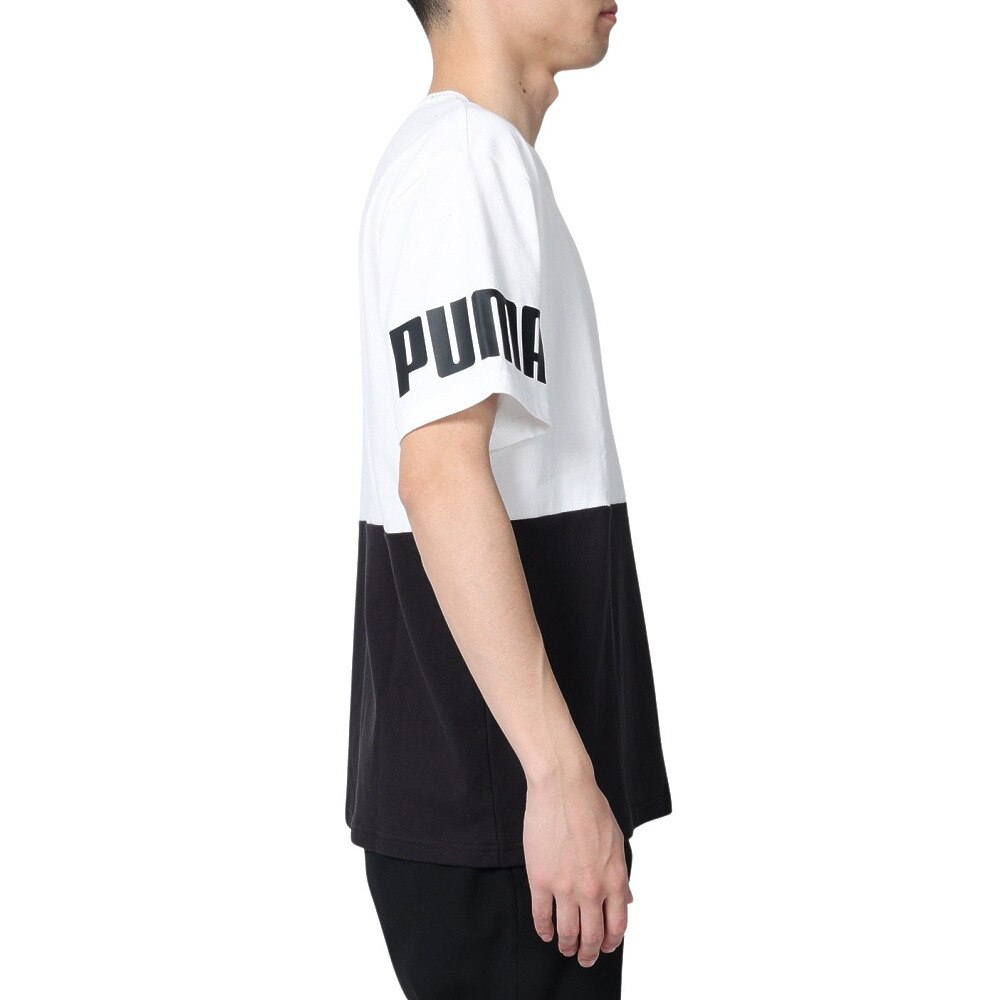 プーマ（PUMA）（メンズ）半袖Tシャツ メンズ POWER カラーブロック 674926 02 WHT