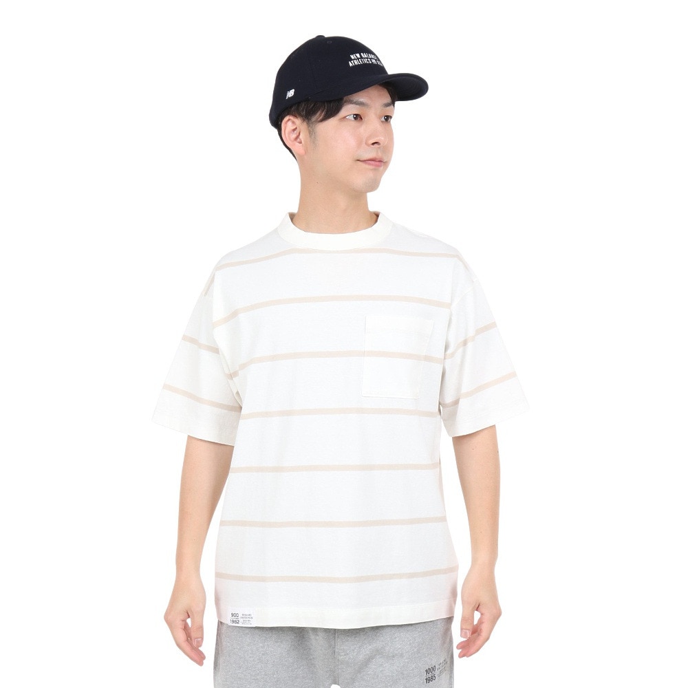 ニューバランス（new balance）（メンズ）半袖Tシャツ メンズ 900 ストライプ AMT35009WM