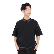 (メンズ)半袖Tシャツ メンズ 黒 1000 オーバーサイズフィット AMT35028BK