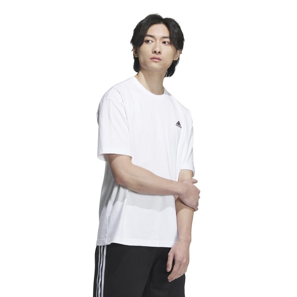 アディダス（adidas）（メンズ）エッセンシャルズ プラス ルーズフィット スモールロゴ 半袖Tシャツ KWE94-JF3962