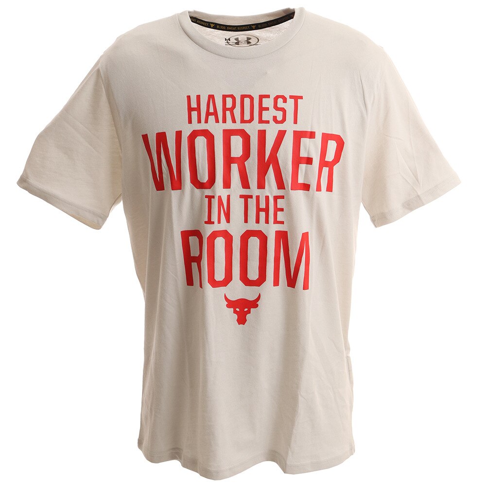  Tシャツ メンズ 半袖 PROJECT ROCK HARDEST WORKER Tシャツ 1355636 SUW/VER AT オンライン価格