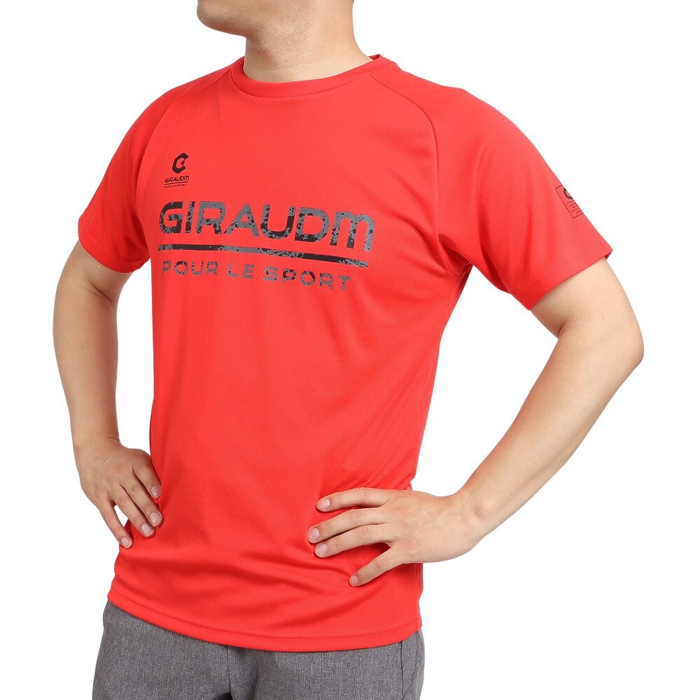  洗っても機能が続く UVカット 速乾  UV 吸汗速乾 半袖メッシュTシャツ 863GM1CD6664 RED