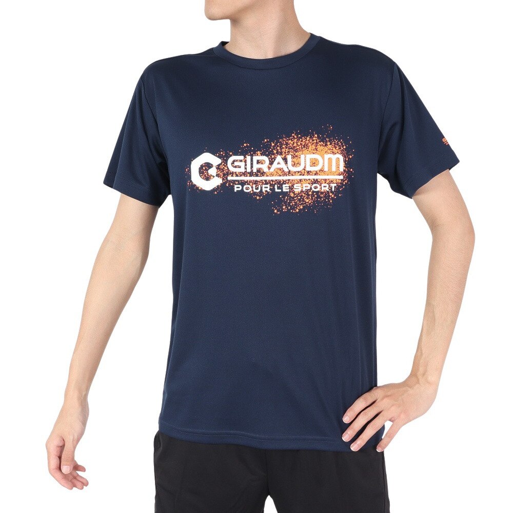 ジローム（GIRAUDM）（メンズ）洗っても機能が続く UVカット 速乾  UV 吸汗速乾 半袖メッシュTシャツ 863GM1CD6665 NVY