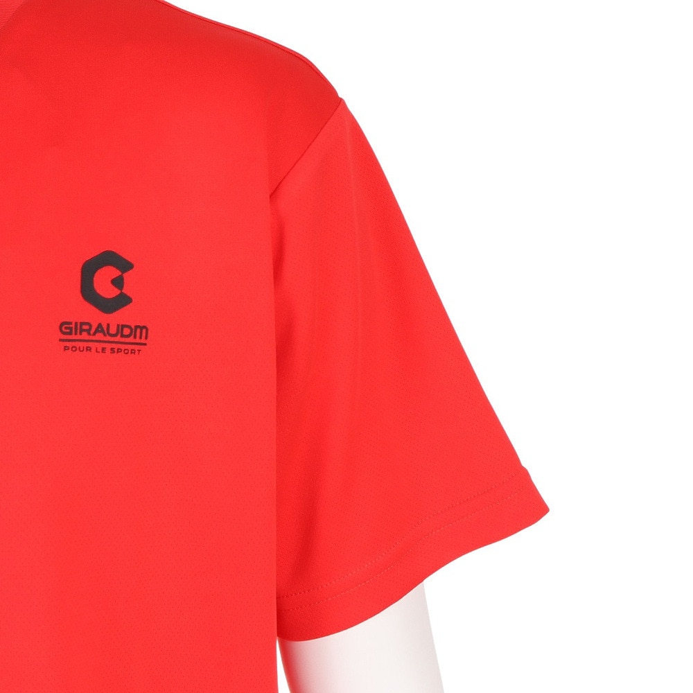 ジローム（GIRAUDM）（メンズ）洗っても機能が続く UVカット 速乾  UV 吸汗速乾 半袖メッシュTシャツ 863GM1CD6667 RED