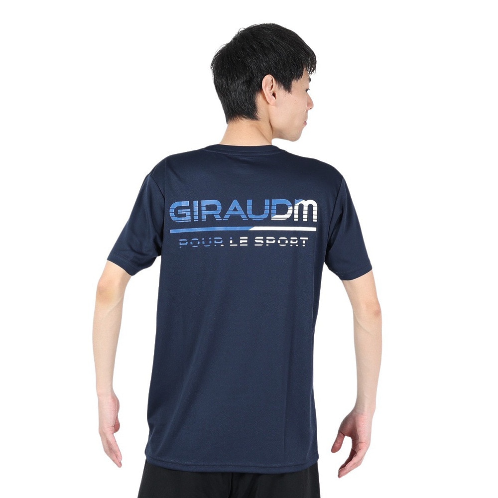 ジローム（GIRAUDM）（メンズ）洗っても機能が続く UVカット 速乾  UV 吸汗速乾 半袖メッシュTシャツ 863GM1CD6668 NVY