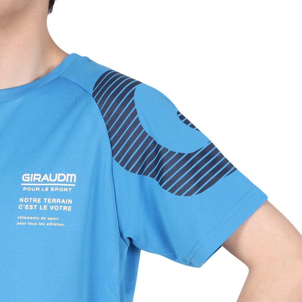 ジローム（GIRAUDM）（メンズ）ドライ 吸汗速乾 UVカット 半袖メッシュTシャツ 863GM1CD6669 BLU★★★