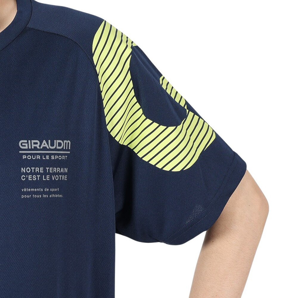 ジローム（GIRAUDM）（メンズ）洗っても機能が続く UVカット 速乾  UV 吸汗速乾 半袖メッシュTシャツ 863GM1CD6669 NVY