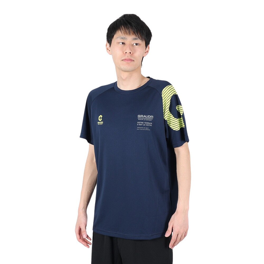  洗っても機能が続く UVカット 速乾  UV 吸汗速乾 半袖メッシュTシャツ 863GM1CD6669 NVY