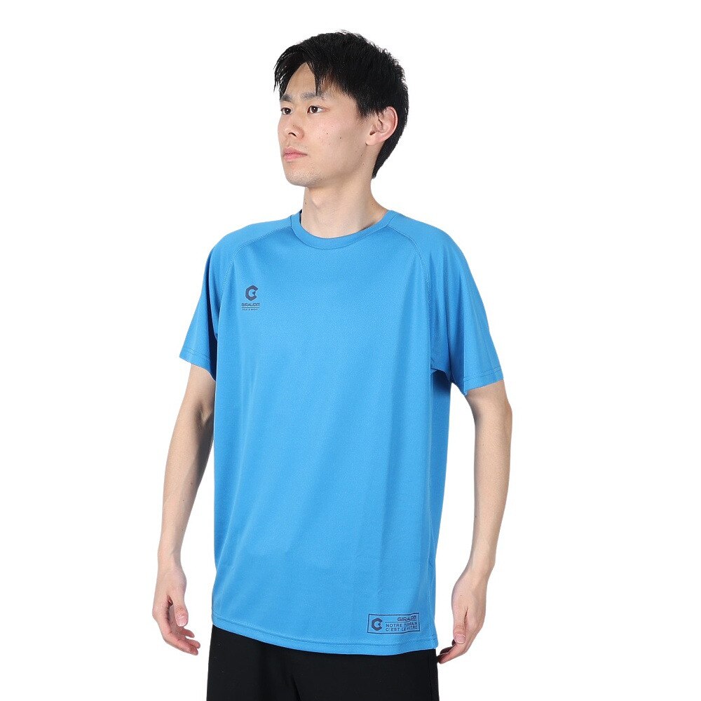 ジローム（GIRAUDM）（メンズ）洗っても機能が続く UVカット 速乾  UV 吸汗速乾 半袖メッシュTシャツ 863GM1CD6670 BLU★★★