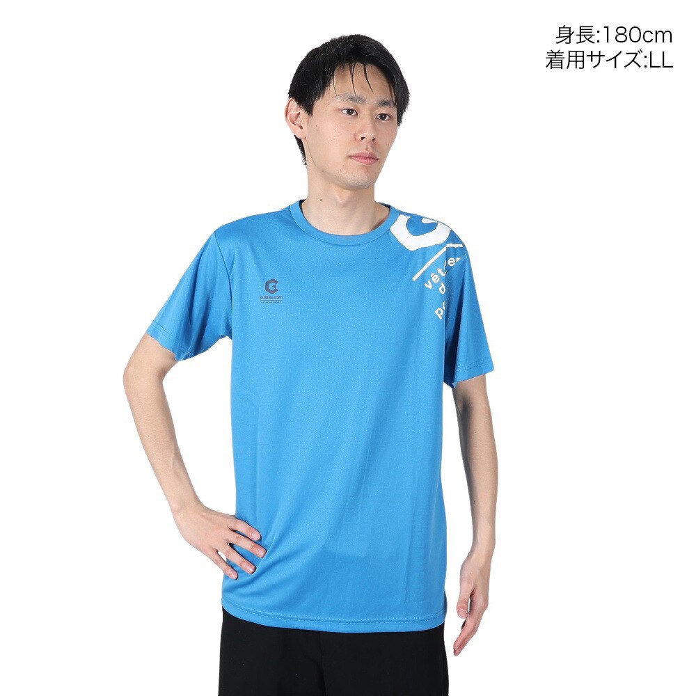 ジローム（GIRAUDM）（メンズ）洗っても機能が続く UVカット 速乾  UV 吸汗速乾 半袖メッシュTシャツ 863GM1CD6671 BLU★★★