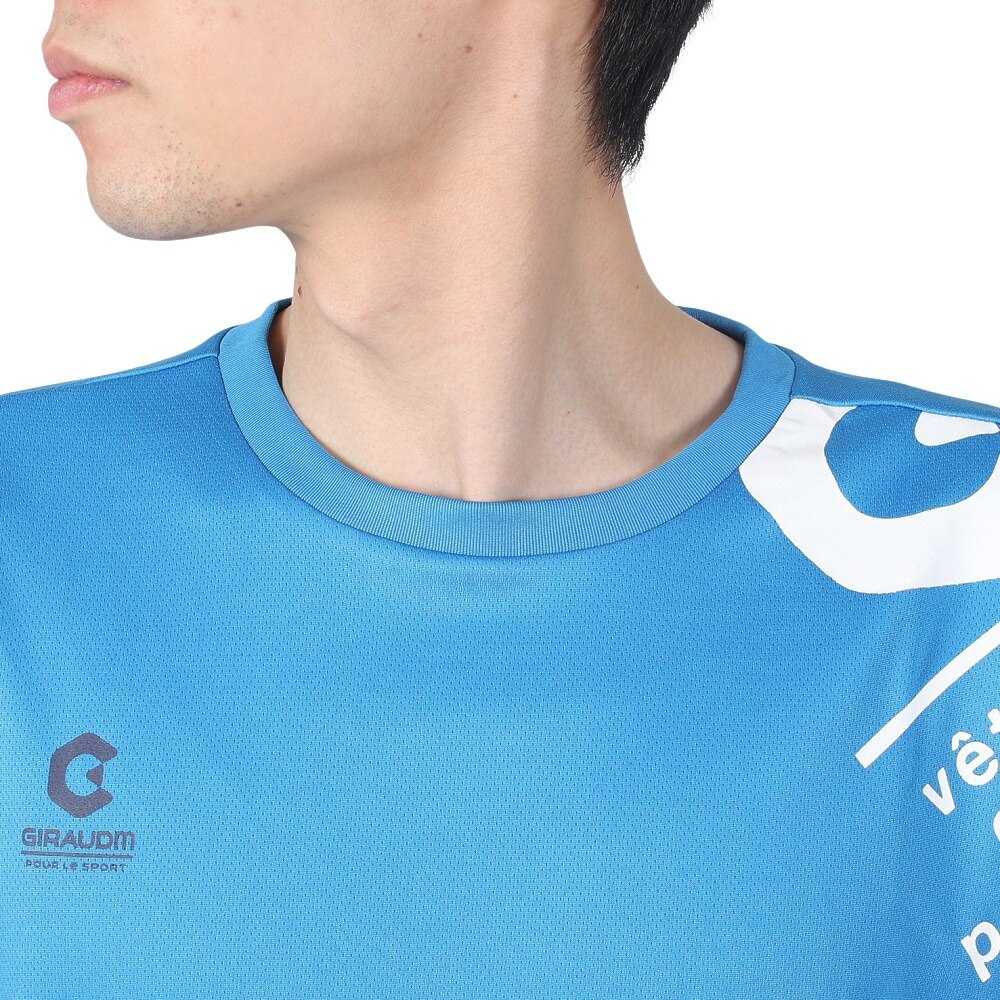 ジローム（GIRAUDM）（メンズ）洗っても機能が続く UVカット 速乾  UV 吸汗速乾 半袖メッシュTシャツ 863GM1CD6671 BLU★★★