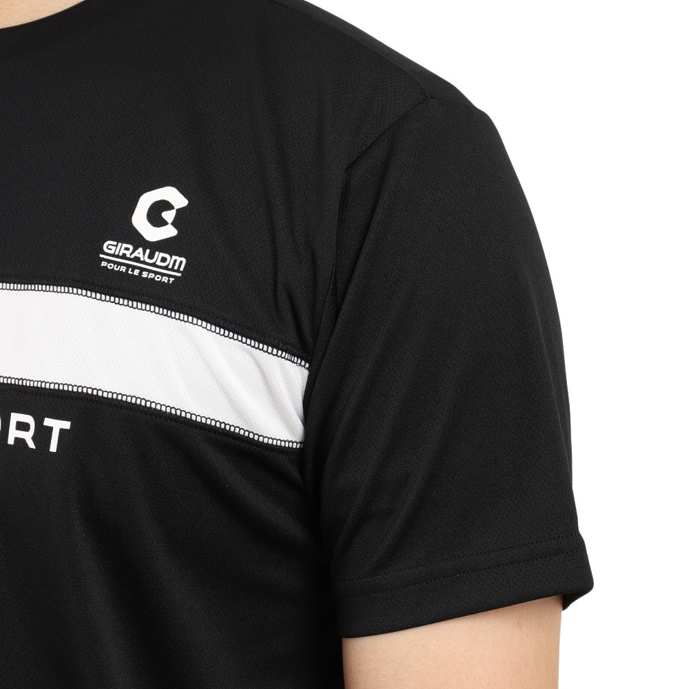 ジローム（GIRAUDM）（メンズ）ドライ 吸汗速乾 UVカット 半袖メッシュTシャツ 863GM1CD6672 BLK★★★