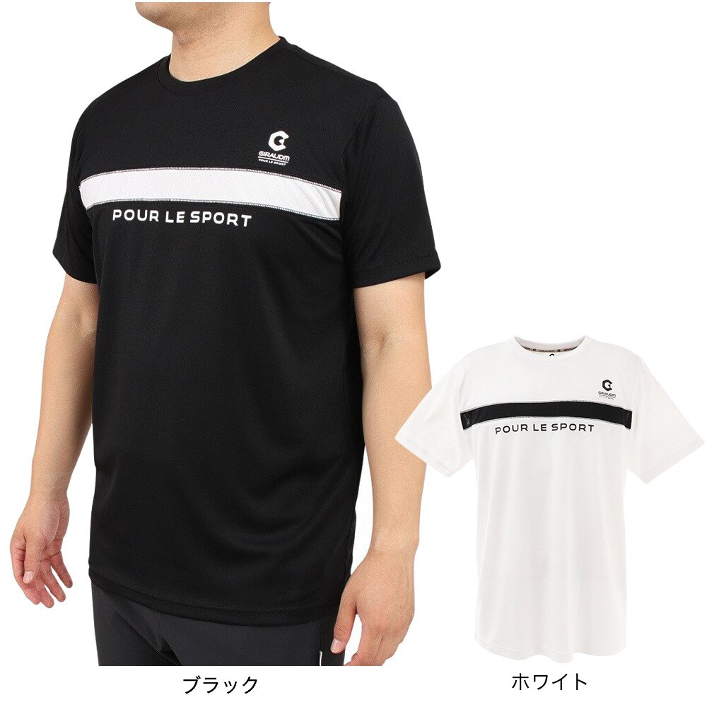 ジローム（GIRAUDM）（メンズ）半袖Tシャツ メンズ ドライ 吸汗速乾 UVカット 863GM1CD6672 BLK